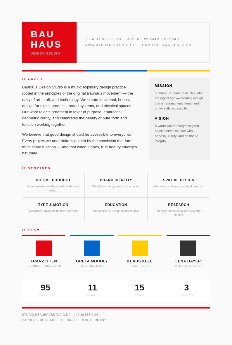 Bauhaus revival company profile